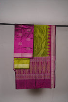 Magenta Bomkai Silk 3-piece dress material (unstitched) — view 3 of 4