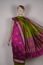 Magenta Bomkai Silk 3-piece dress material (unstitched) — view 4 of 4