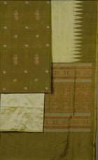 Green Bomkai Silk 3-piece dress material (unstitched) — view 3 of 4