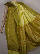 Green Bomkai Silk 3-piece dress material (unstitched) — view 4 of 4