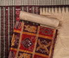Maroon Sambalpuri Silk 3-piece dress material (unstitched) — view 1 of 4