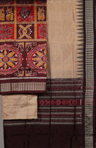 Maroon Sambalpuri Silk 3-piece dress material (unstitched) — view 3 of 4