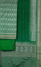Green Sambalpuri Silk 3-piece dress material (unstitched) — view 3 of 4