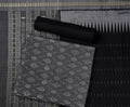 Grey & Black Sambalpuri Silk Unstitched Dress Material C39-08-06319