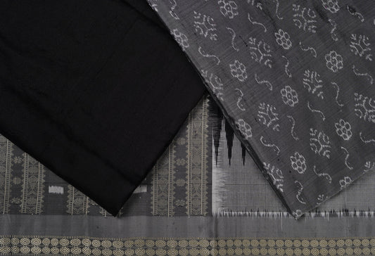 Grey Sambalpuri Silk 3-piece dress material (unstitched) — view 2 of 4