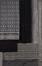 Grey Sambalpuri Silk 3-piece dress material (unstitched) — view 3 of 4
