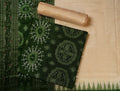 Green & Cream Sambalpuri Silk Unstitched Dress Material C39-09-06320