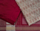 White Sambalpuri Silk 3-piece dress material (unstitched) — view 2 of 4