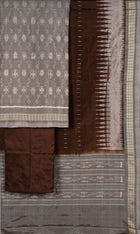 Grey Sambalpuri Silk 3-piece dress material (unstitched) — view 3 of 4