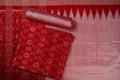 Red & Peach Sambalpuri Silk Unstitched Dress Material C39-13-06324