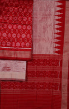 Red Sambalpuri Silk 3-piece dress material (unstitched) — view 3 of 4