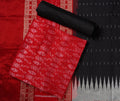 Red & Black Sambalpuri Silk Unstitched Dress Material C39-15-06326