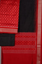 Red Sambalpuri Silk 3-piece dress material (unstitched) — view 3 of 4