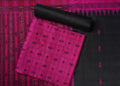 Magenta & Black Sambalpuri Tussar Silk Unstitched Dress Material C39-17-06328