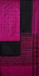 Magenta Sambalpuri Tussar Silk 3-piece dress material (unstitched) — view 3 of 4
