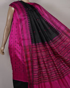 Magenta Sambalpuri Tussar Silk 3-piece dress material (unstitched) — view 4 of 4