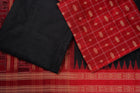 Red Sambalpuri Tussar Silk 3-piece dress material (unstitched) — view 2 of 4