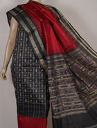 Black Sambalpuri Tussar Silk 3-piece dress material (unstitched) — view 4 of 4