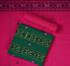 Green Sambalpuri Cotton 3-piece dress material (unstitched) — view 1 of 4