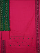 Green Sambalpuri Cotton 3-piece dress material (unstitched) — view 3 of 4