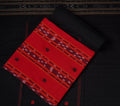 Red & Black Sambalpuri Cotton Unstitched Dress Material C40-04-06292