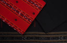 Red Sambalpuri Cotton 3-piece dress material (unstitched) — view 2 of 4