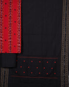 Red Sambalpuri Cotton 3-piece dress material (unstitched) — view 3 of 4