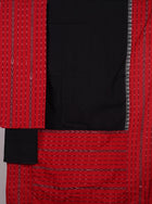 Red Sambalpuri Cotton 3-piece dress material (unstitched) — view 3 of 4