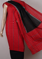 Red Sambalpuri Cotton 3-piece dress material (unstitched) — view 4 of 4