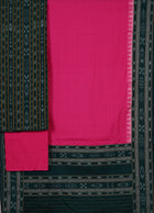 Green Sambalpuri Cotton 3-piece dress material (unstitched) — view 3 of 4