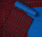 Maroon Sambalpuri Cotton 3-piece dress material (unstitched) — view 1 of 4