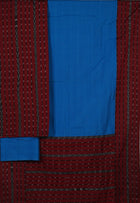 Maroon Sambalpuri Cotton 3-piece dress material (unstitched) — view 3 of 4