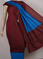 Maroon Sambalpuri Cotton 3-piece dress material (unstitched) — view 4 of 4
