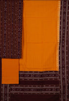 Maroon Sambalpuri Cotton 3-piece dress material (unstitched) — view 3 of 4