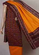 Maroon Sambalpuri Cotton 3-piece dress material (unstitched) — view 4 of 4