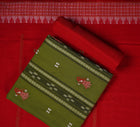 Green Sambalpuri Cotton 3-piece dress material (unstitched) — view 1 of 4
