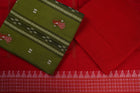 Green Sambalpuri Cotton 3-piece dress material (unstitched) — view 2 of 4