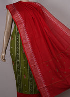 Green Sambalpuri Cotton 3-piece dress material (unstitched) — view 4 of 4