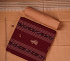 Maroon Sambalpuri Cotton 3-piece dress material (unstitched) — view 1 of 4