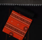 Orange Sambalpuri Cotton 3-piece dress material (unstitched) — view 1 of 4