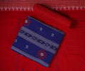 Blue & Red Sambalpuri Cotton Unstitched Dress Material C40-13-06301