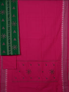 Green Sambalpuri Cotton 3-piece dress material (unstitched) — view 3 of 4