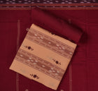 Cream Sambalpuri Cotton 3-piece dress material (unstitched) — view 1 of 4