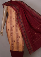 Cream Sambalpuri Cotton 3-piece dress material (unstitched) — view 4 of 4