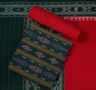 Green Sambalpuri Cotton 3-piece dress material (unstitched) — view 1 of 4