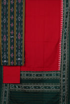 Green Sambalpuri Cotton 3-piece dress material (unstitched) — view 3 of 4