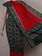 Green Sambalpuri Cotton 3-piece dress material (unstitched) — view 4 of 4