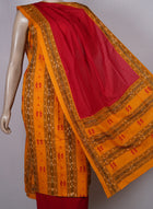 Yellow Sambalpuri Cotton 3-piece dress material (unstitched) — view 4 of 4