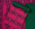 Pink & Green Sambalpuri Cotton Unstitched Dress Material C40-21-06309