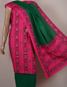 Pink Sambalpuri Cotton 3-piece dress material (unstitched) — view 4 of 4